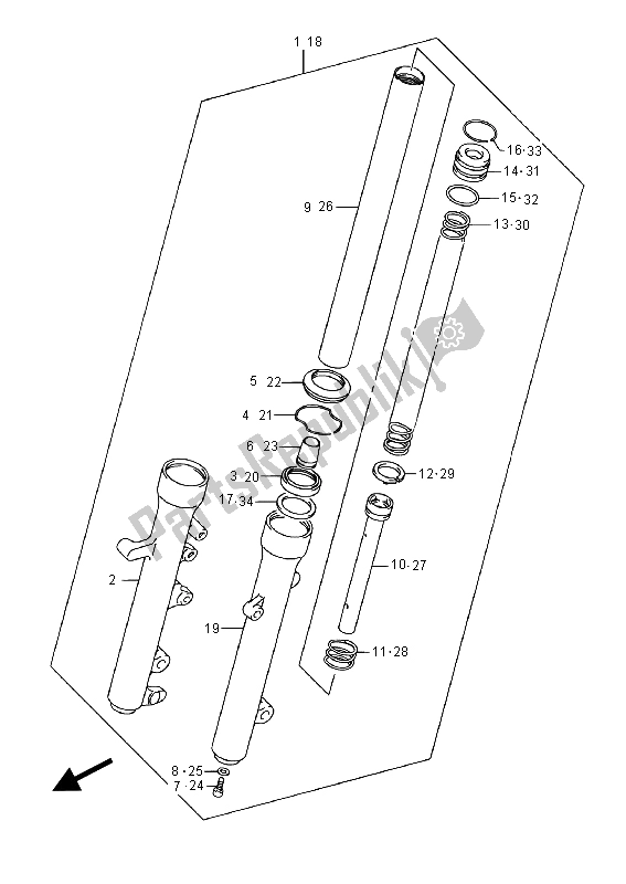 Todas las partes para Amortiguador De Horquilla Delantera (uh125a) de Suzuki UH 125A Burgman 2015