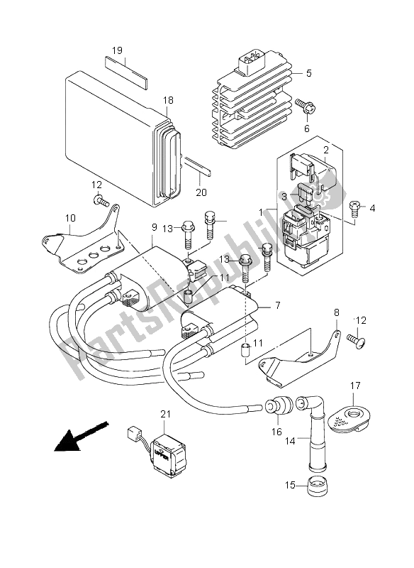 Tutte le parti per il Elettrico del Suzuki GSX 1400 2002