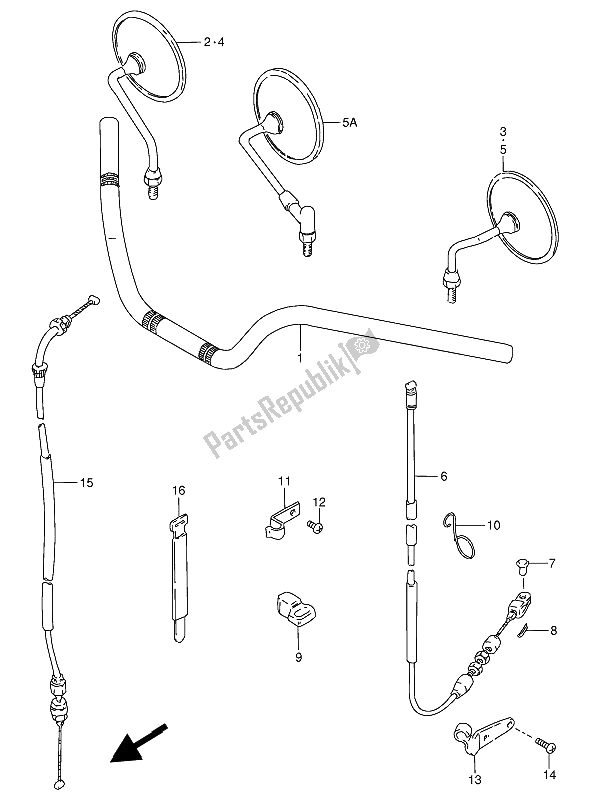 All parts for the Handlebar of the Suzuki GN 250 1994