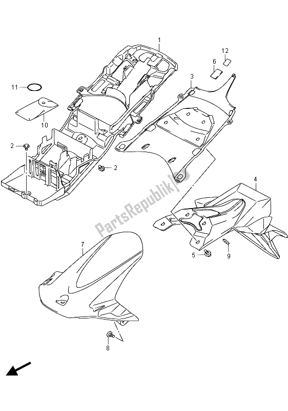 Todas as partes de Pára-choque Traseiro (gsx-r750uf) do Suzuki GSX R 750 2015