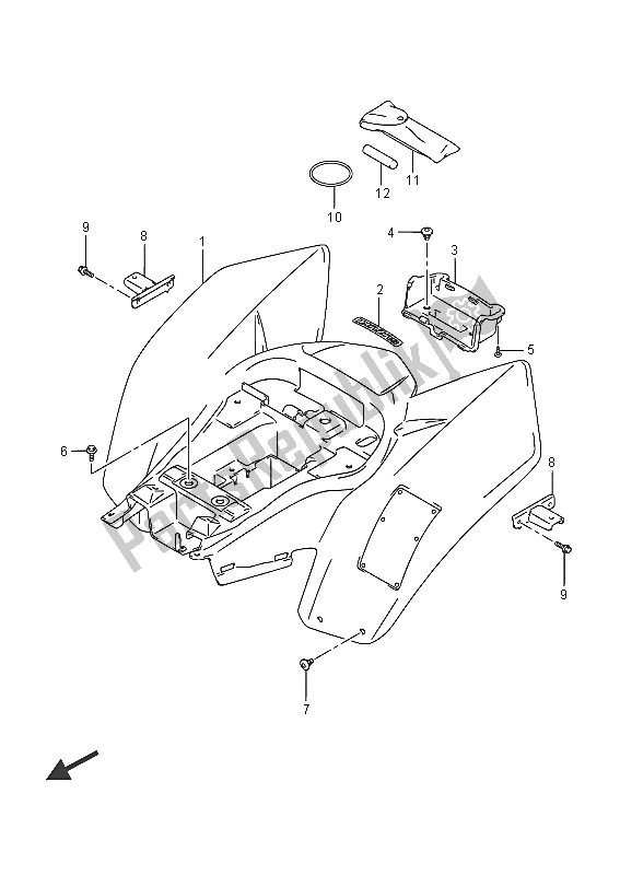 All parts for the Rear Fender of the Suzuki LT Z 90 Quadsport 2016