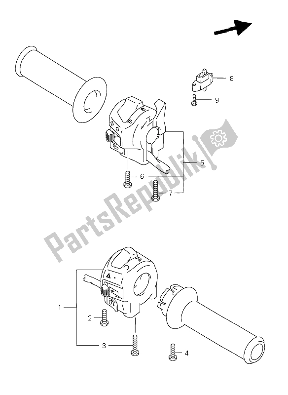 All parts for the Handle Switch (gsf600s-su) of the Suzuki GSF 600 NSZ Bandit 2004