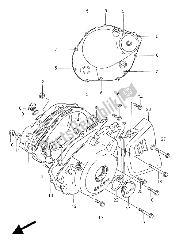 Wszystkie części do Pokrywa Skrzyni Korbowej Suzuki GN 250E 1998