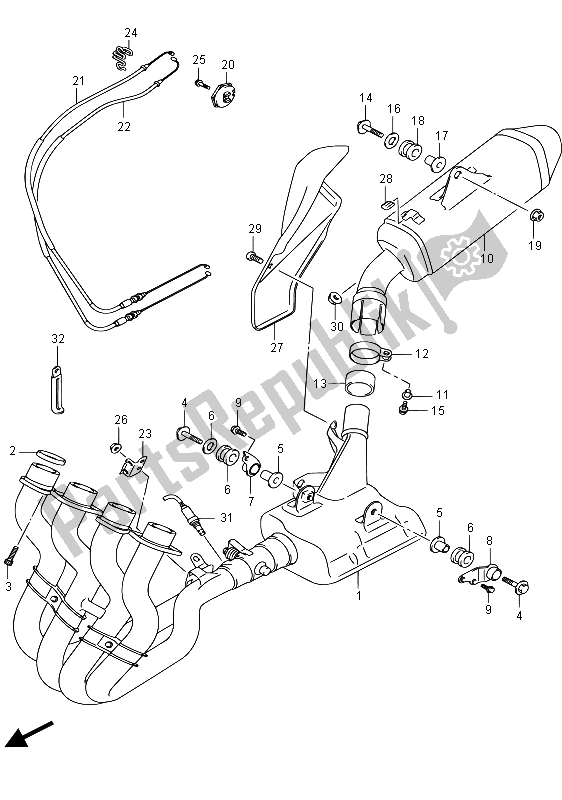 Tutte le parti per il Silenziatore del Suzuki GSX R 750 2015