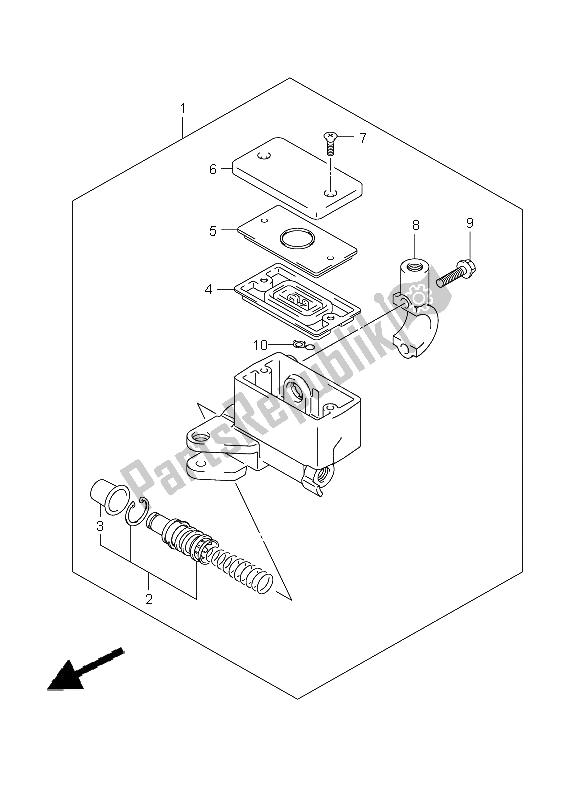 All parts for the Front Master Cylinder (sv650-u) of the Suzuki SV 650 Nsnasa 2008