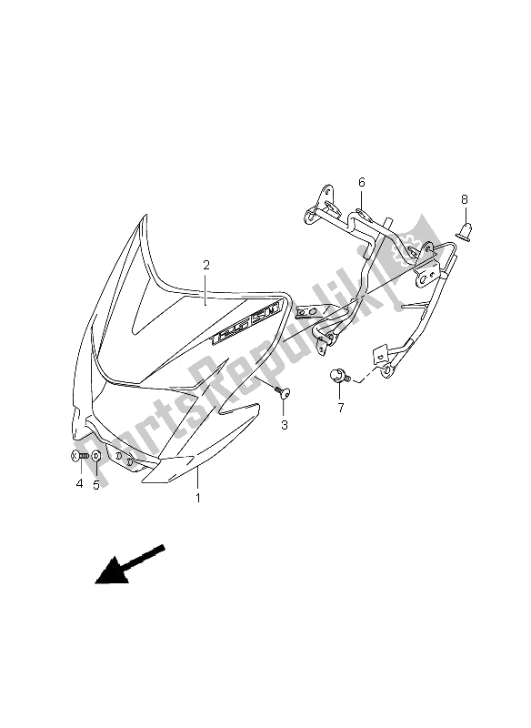 Tutte le parti per il Coperchio Della Lampada Frontale del Suzuki DR 125 SM 2009