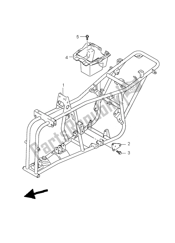 All parts for the Frame of the Suzuki LT Z 50 4T Quadsport 2010