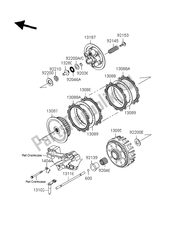 All parts for the Clutch of the Suzuki RM Z 250 2006