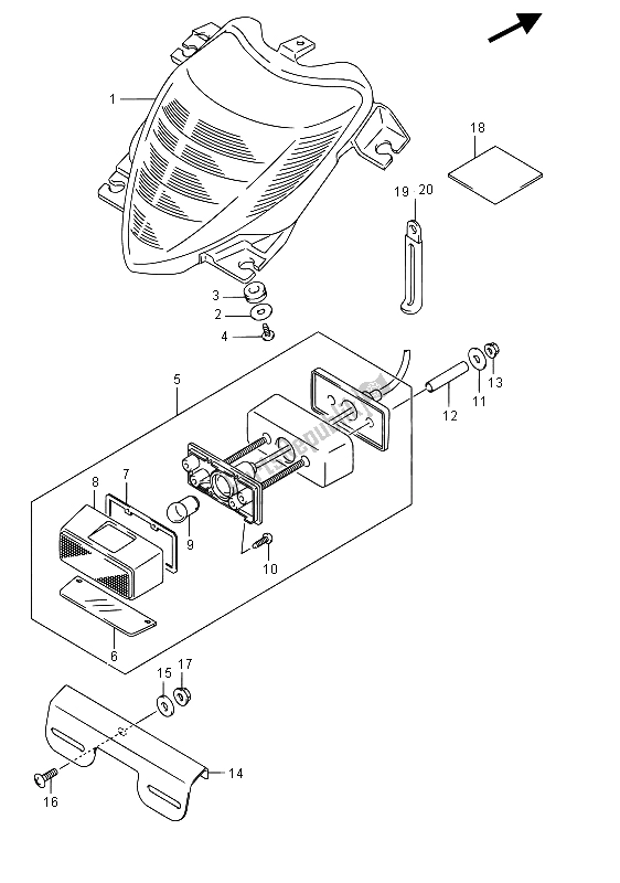 Tutte le parti per il Luce Posteriore (vzr1800 E02) del Suzuki VZR 1800 BZ M Intruder 2015