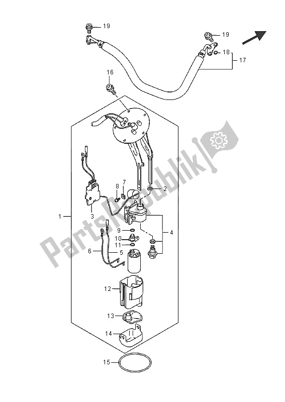 All parts for the Fuel Pump of the Suzuki Burgman AN 400 ZZA 2016