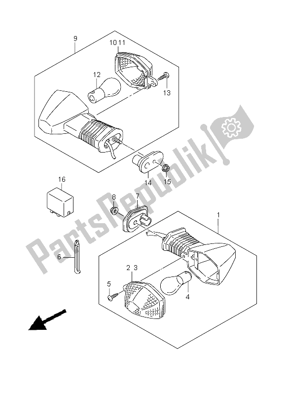 Tutte le parti per il Indicatore Di Direzione del Suzuki GSX 650F 2008