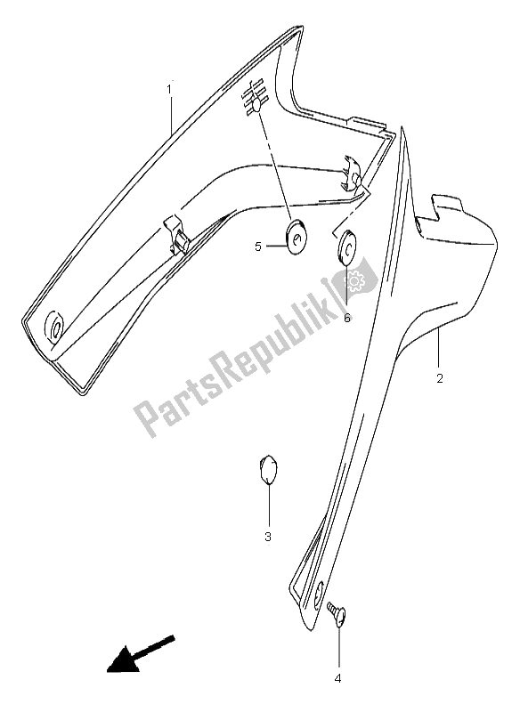 All parts for the Frame Cover of the Suzuki DL 1000 V Strom 2002