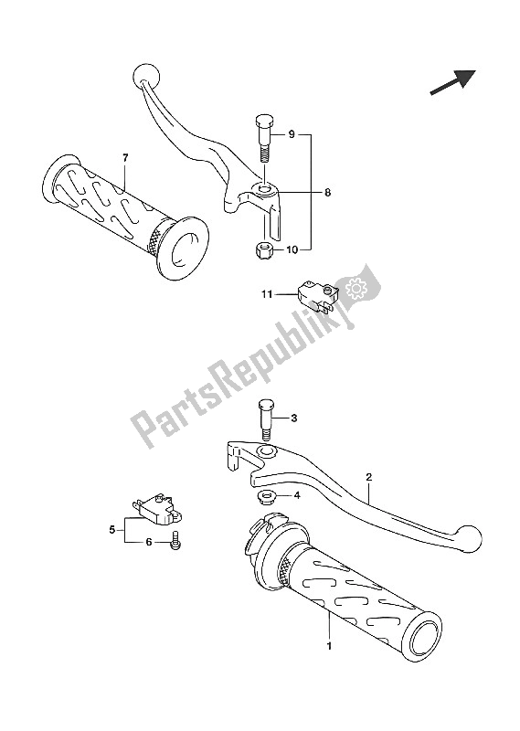 Tutte le parti per il Leva Della Maniglia del Suzuki UH 125A Burgman 2016