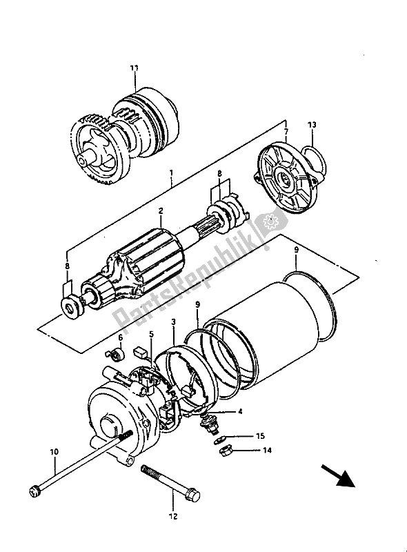 Alle onderdelen voor de Start De Motor van de Suzuki GV 1400 GD 1988