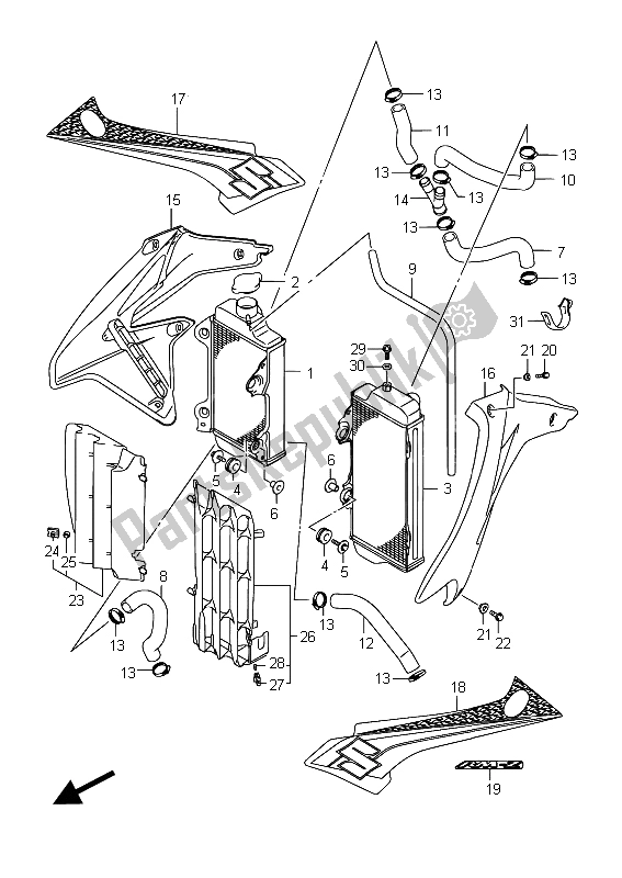 Tutte le parti per il Termosifone del Suzuki RM Z 450 2015