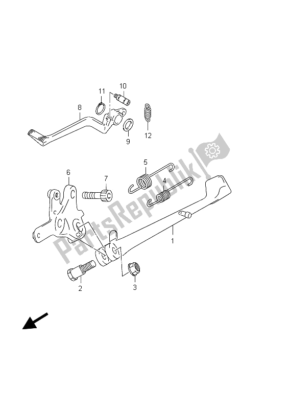 All parts for the Stand of the Suzuki GSX 1300R Hayabusa 2012