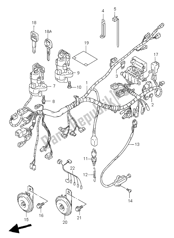 All parts for the Wiring Harness of the Suzuki GSF 600N Bandit 1996