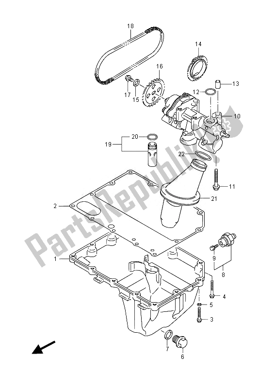 Todas as partes de Cárter De óleo E Bomba De óleo do Suzuki GSX R 750 2014