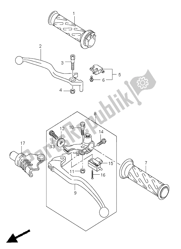 All parts for the Handle Lever of the Suzuki RV 125 Vanvan 2006