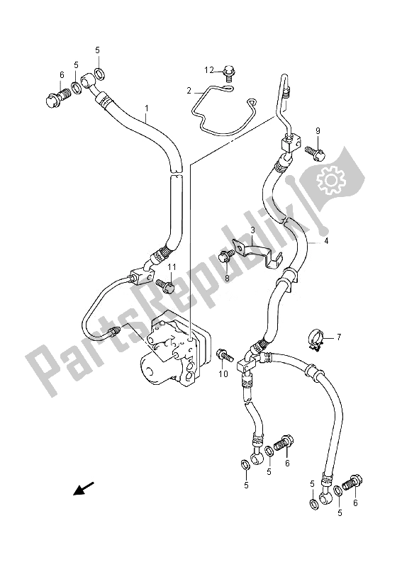 Todas las partes para Manguera Del Freno Delantero (an400a E19) de Suzuki Burgman AN 400 AZA 2014