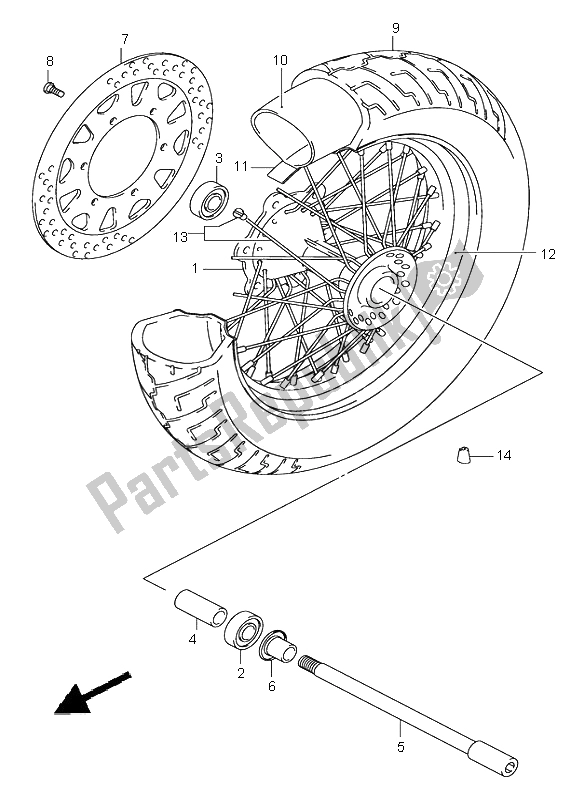 Toutes les pièces pour le Roue Avant du Suzuki VL 800 Volusia 2002