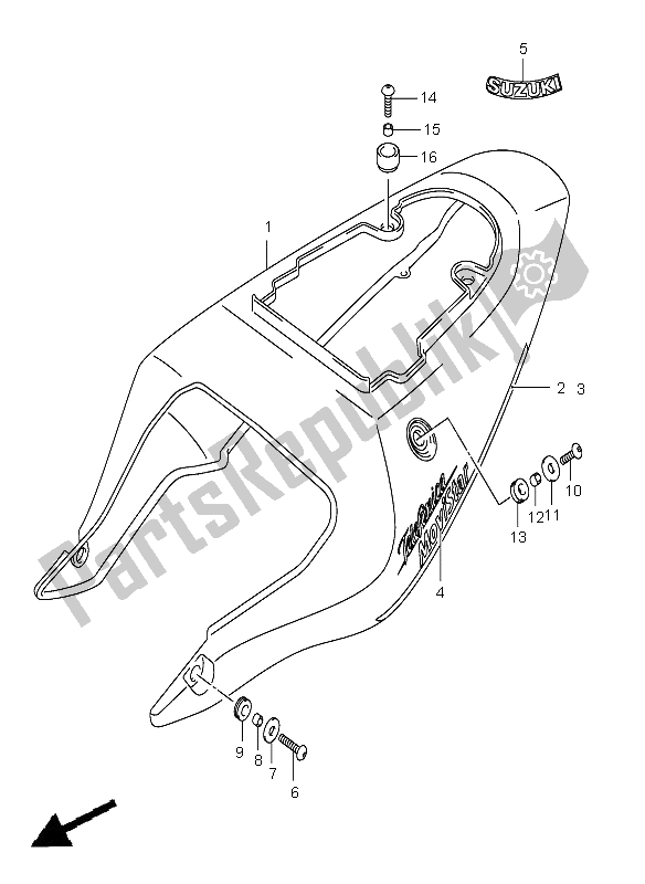 Tutte le parti per il Copertura Telaio (yc2) del Suzuki GSX R 600 2002