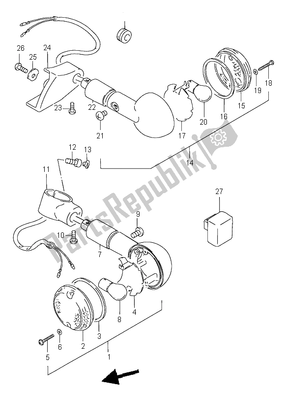 Toutes les pièces pour le Feu Clignotant du Suzuki VS 800 Intruder 1997