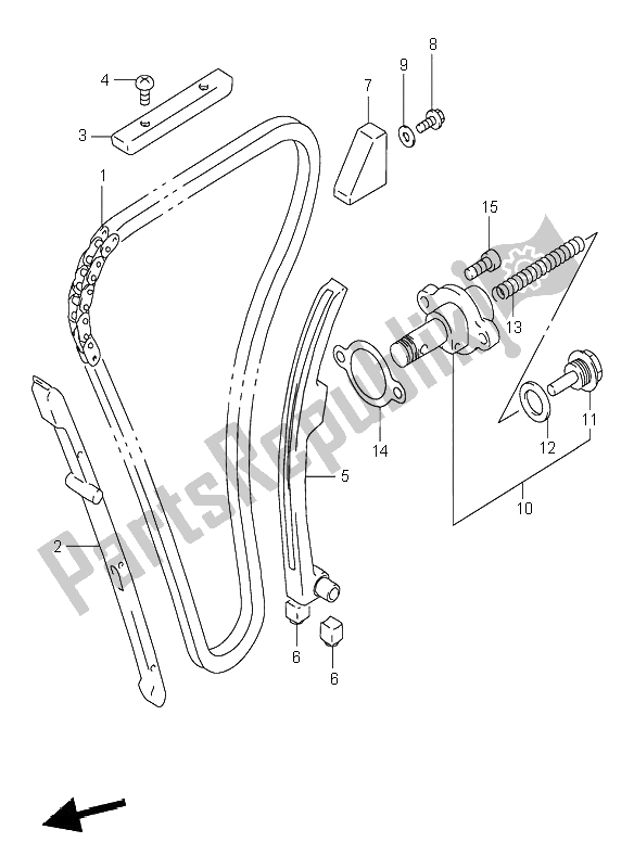 All parts for the Cam Chain of the Suzuki GSX R 1100W 1995