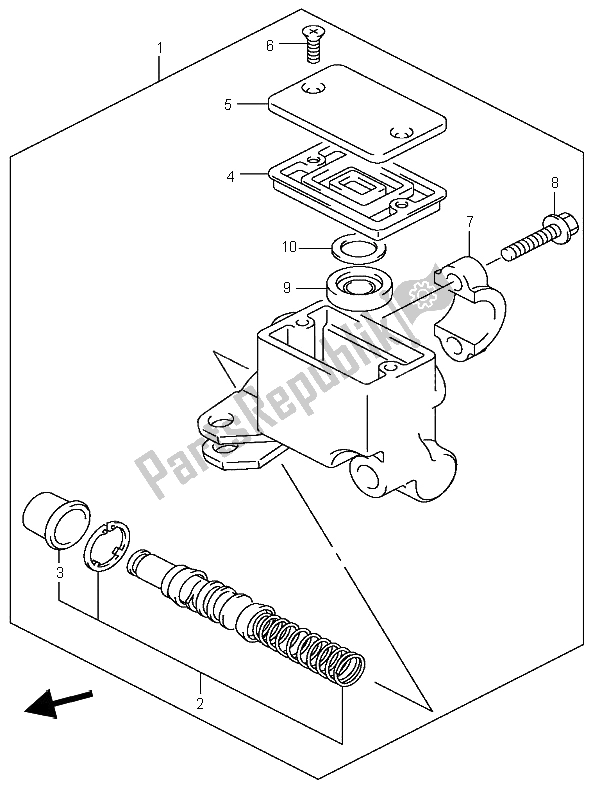 All parts for the Front Master Cylinder of the Suzuki LT A 400 Eiger 4X2 2006