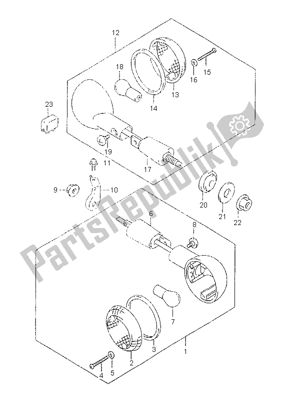 Tutte le parti per il Indicatore Di Direzione del Suzuki GZ 125 Marauder 1999