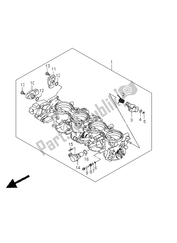 All parts for the Throttle Body of the Suzuki GSX R 600 2011