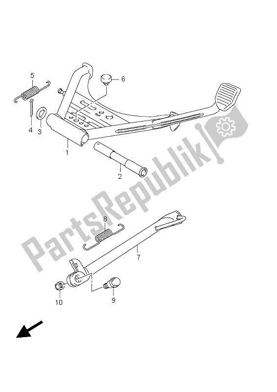 All parts for the Stand of the Suzuki UH 200 Burgman 2009