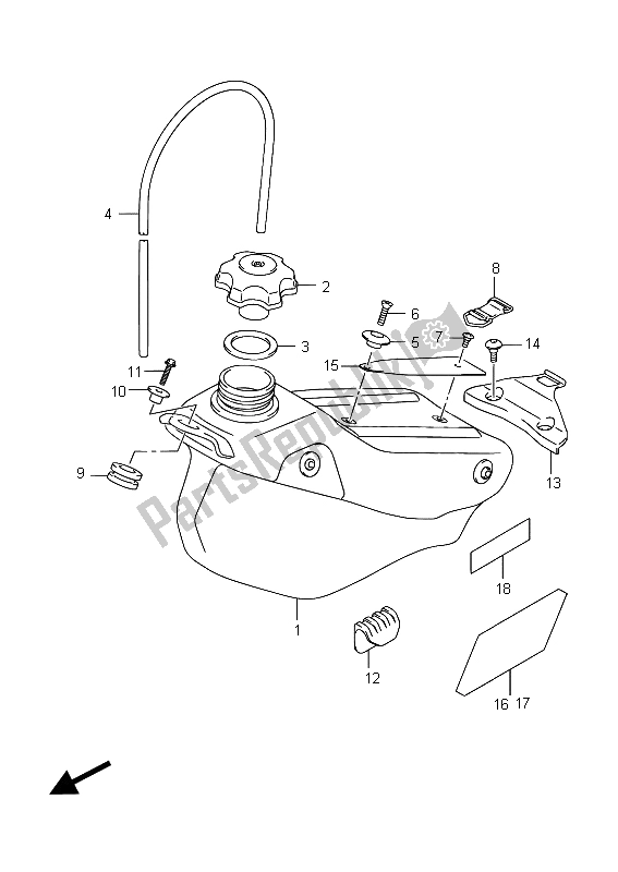 All parts for the Fuel Tank of the Suzuki RM Z 450 2015