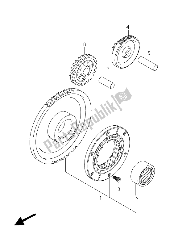 All parts for the Starter Clutch of the Suzuki LT A 450X Kingquad 4X4 Limited 2008