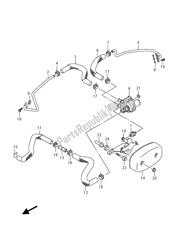 All parts for the Second Air of the Suzuki VL 800B Intruder 2014
