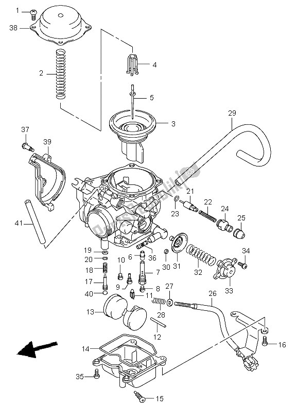 Tutte le parti per il Carburatore del Suzuki LT A 500F Vinson 4X4 2002