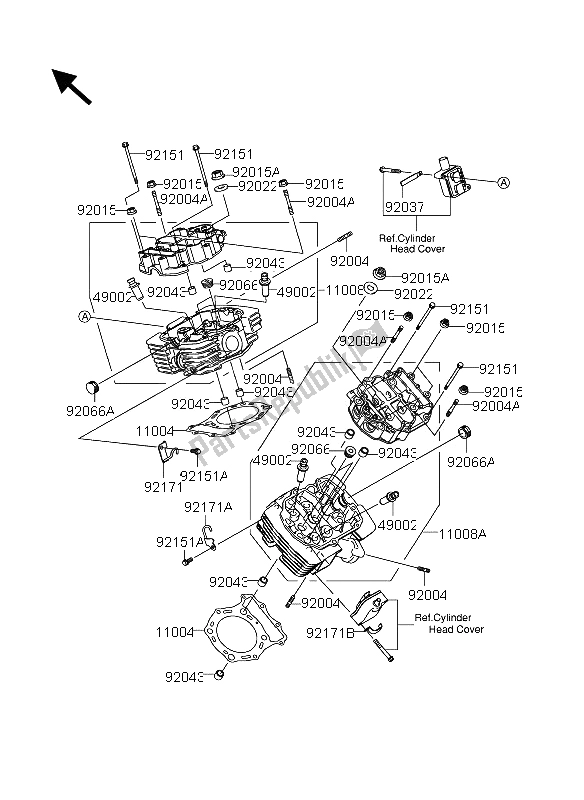 Todas las partes para Cabeza De Cilindro de Suzuki VZ 1600 Marauder 2005