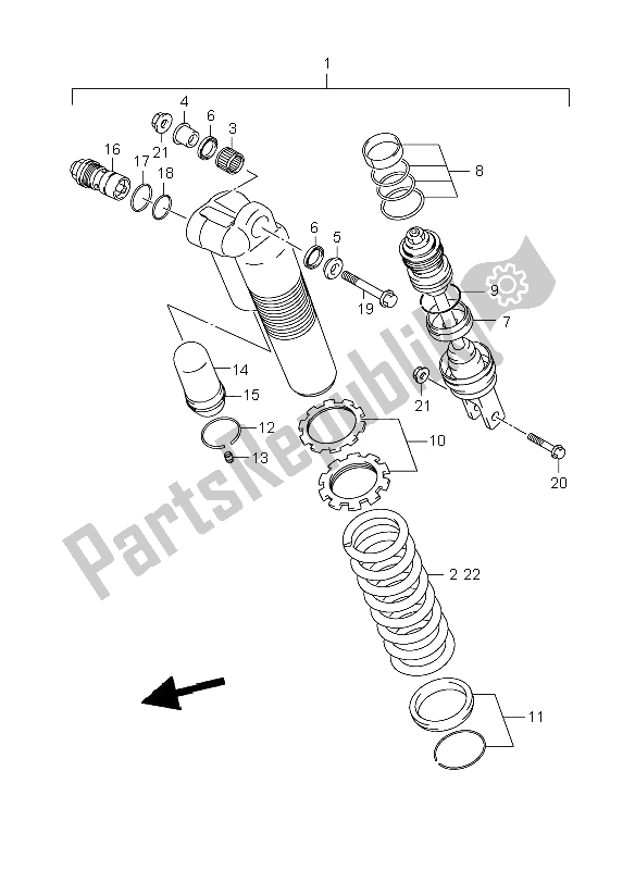 Toutes les pièces pour le Amortisseur Arrière du Suzuki RM 125 2008