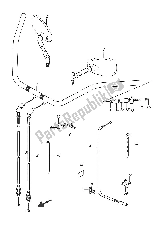 All parts for the Handlebar of the Suzuki VL 1500T Intruder 2016