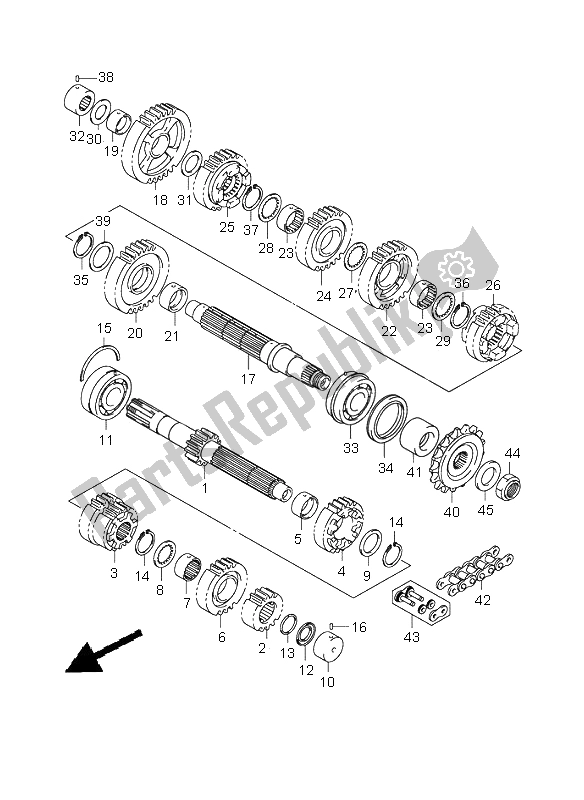 Tutte le parti per il Trasmissione del Suzuki GSX 1400 2002