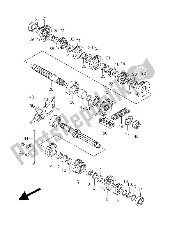 All parts for the Transmission of the Suzuki SV 650 SA 2010