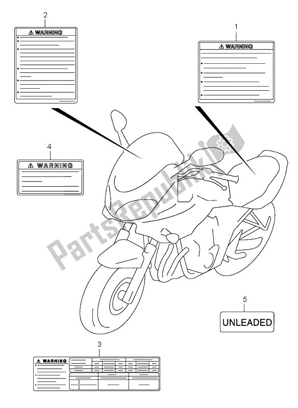 All parts for the Label of the Suzuki GSF 1200 Nszsz Bandit 2005