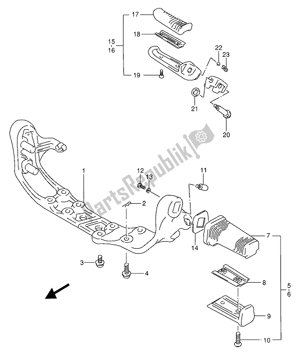 Toutes les pièces pour le Repose Pieds du Suzuki VS 800 GL Intruder 1992