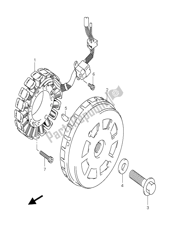 All parts for the Magneto of the Suzuki AN 650A Burgman Executive 2005