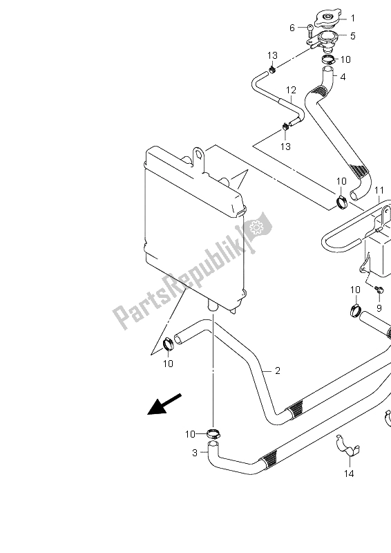 All parts for the Radiator Hose of the Suzuki UH 200 Burgman 2009