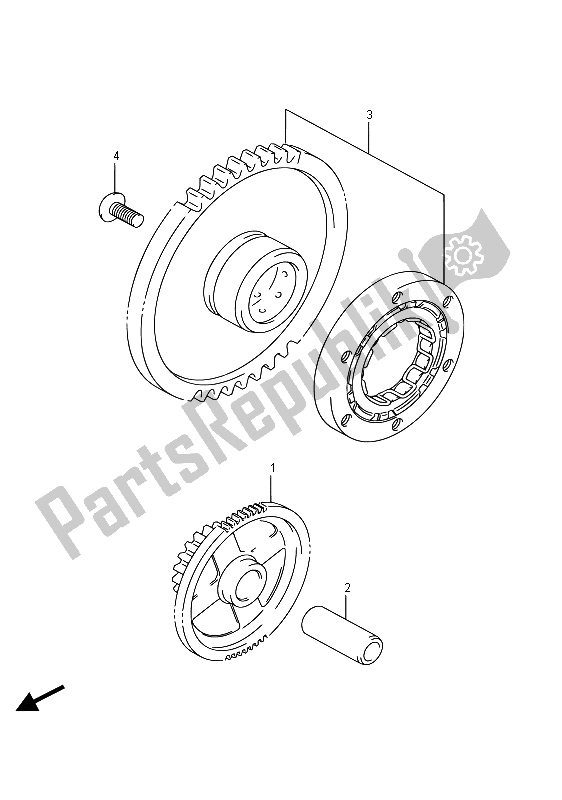 All parts for the Starter Clutch of the Suzuki GSF 1250 SA Bandit 2015