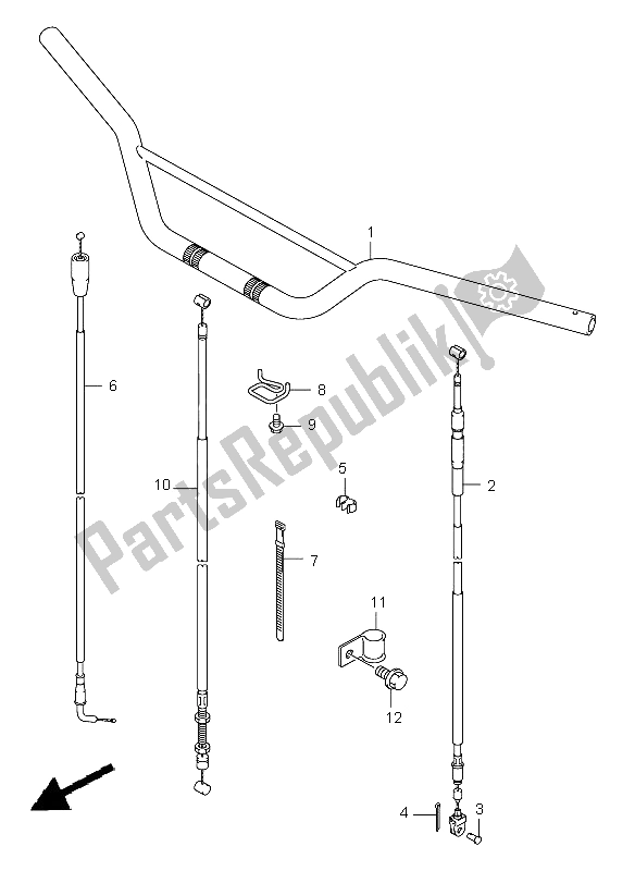 All parts for the Handlebar of the Suzuki DR Z 125 SW LW 2003