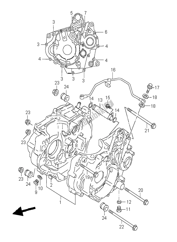 All parts for the Crankcase of the Suzuki DR 350 SE 1999