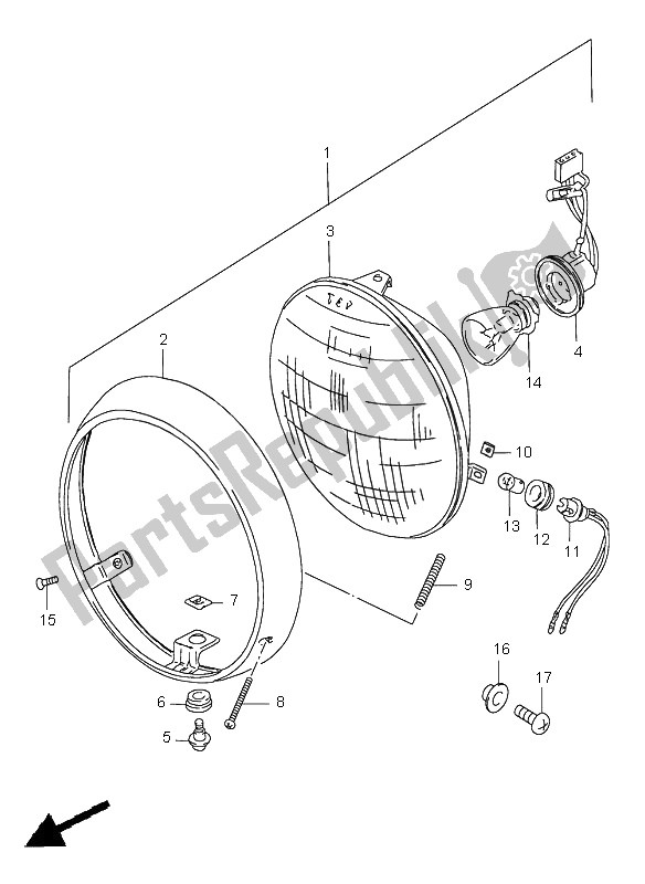 Todas las partes para Linterna Frontal (e71) de Suzuki GN 250E 2000