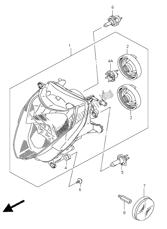 Toutes les pièces pour le Lampe Frontale (e24) du Suzuki GSX R 1000 2003